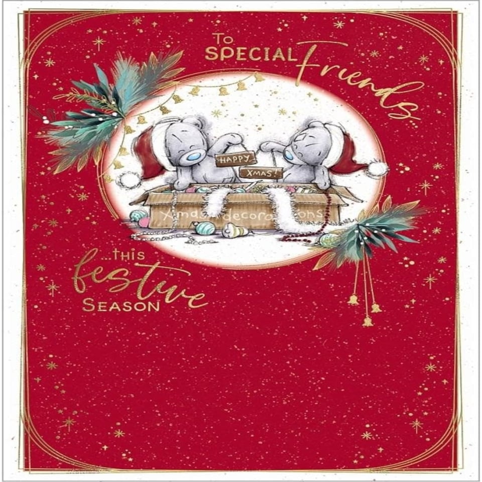 image 1 of Bears With Box Of Decorations Special Friends Christmas Card