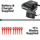 image 5 of Gracious Gardens 18V Cordless Strimmer,10 Blades, 1 Battery & 1 Charger | Green | Green | 1