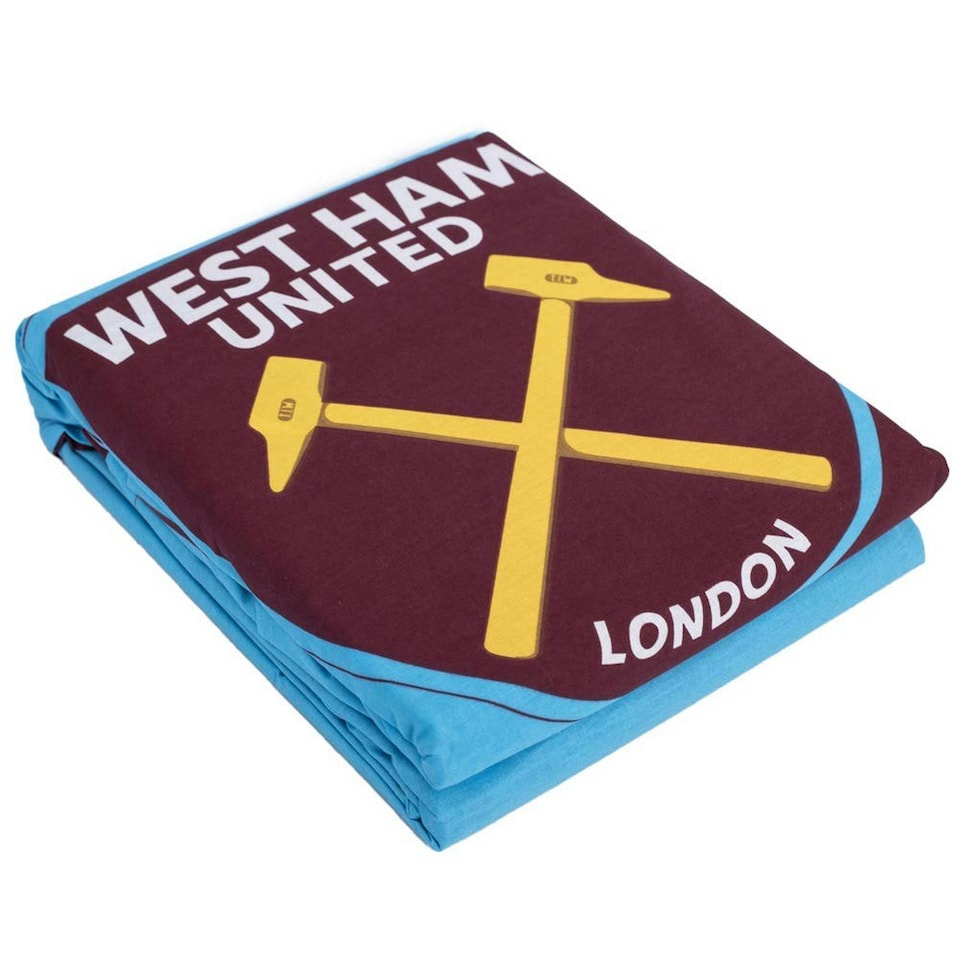 image 1 of West Ham United FC Split Duvet Cover Set - Blue/Maroon/Gold - King