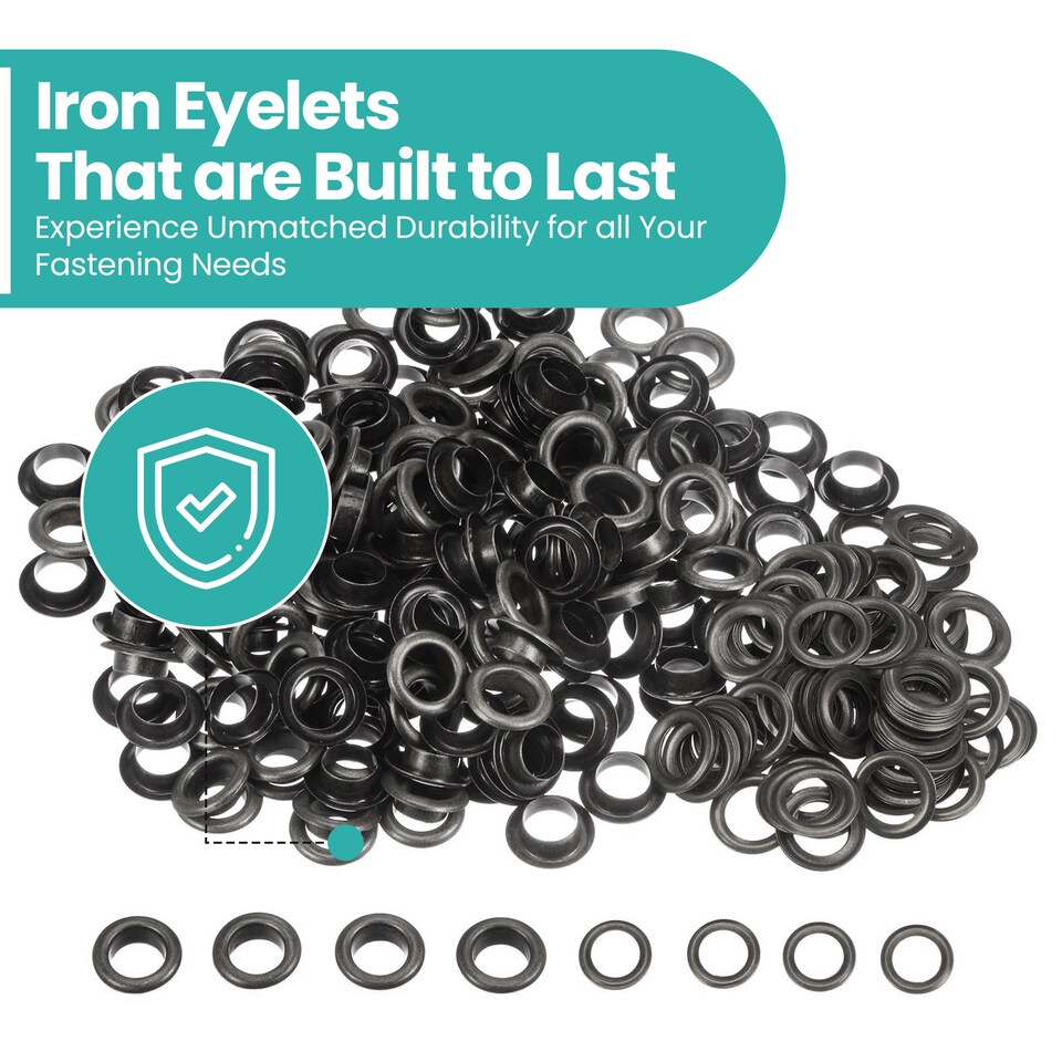 image 1 of 18mm Eyelets with Washers Durable Iron Grommets for DIY Project- 50pcs