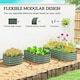 image 4 of Outsunny Galvanised Raised Garden Bed Planter Box with Safety Edging, Dark Grey