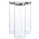 image 1 of Argon Tableware Glass Storage Jars with Metal Lids - 2 Litre - Silver - Pack of 3
