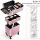 image 5 of Yaheetech 3-in-1 Portable Rolling Cosmetic Organizer