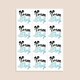 image 3 of Team Boy Bunny Gender Reveal Square Stickers 65mm - Sheet of 12