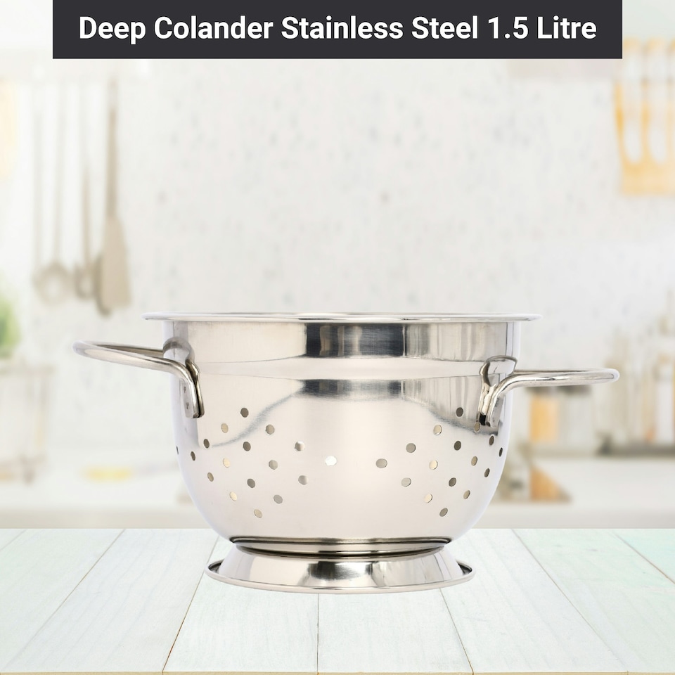 image 1 of Buckingham Premium Stainless Steel Deep Colander 1.5 Litre / 17.5 cm