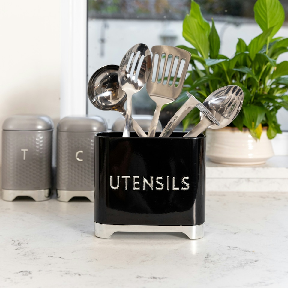 image 1 of Lovello Utensil Holder Black 20x10cm