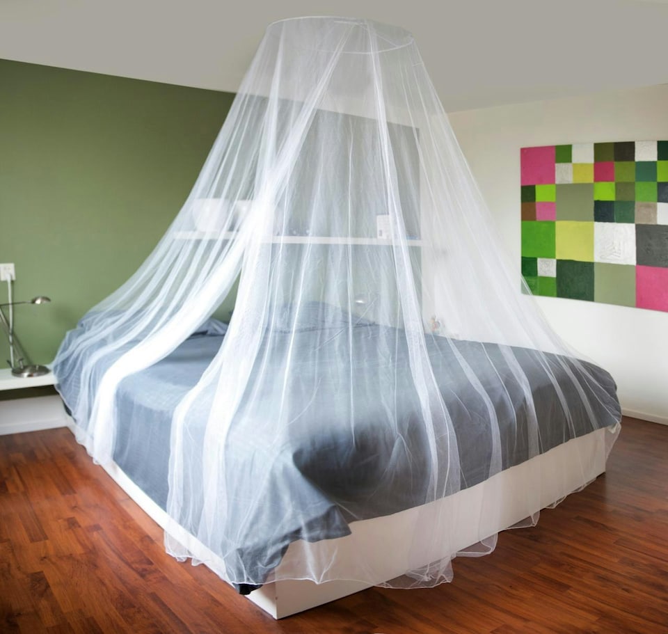 image 1 of White Mosquito Net Fly Insect Protection Single Entry Double King Queen Canopy | White