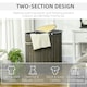 image 5 of HOMCOM 100L Bamboo Laundry Basket w/ 2 Compartments Washing Baskets Grey