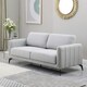 image 9 of Oslo Modern Scandi Style Fabric Living Room 3 Seater Sofa (Light Grey)