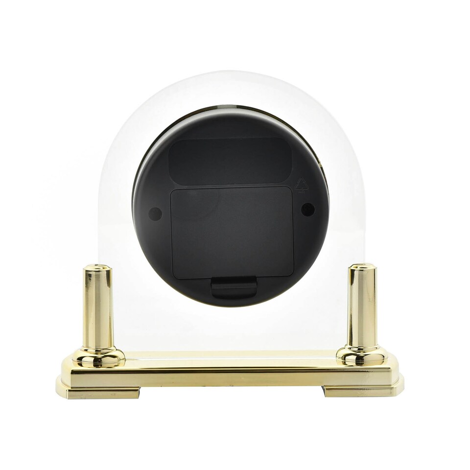 image 1 of Wm.Widdop Glass Mantel Clock 2 Tone Dial Gold Stand Gold | Clear