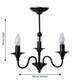 image 6 of First Choice Lighting Pair of Black Matt 3 Light Ceiling Chandeliers Black