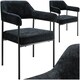 image 1 of Armchair Doe - durable fabric, black powder-coated legs, 120 kg load, 58 x 62 x 85 cm - Set of 2 Black | Woven Fabric Black/Black