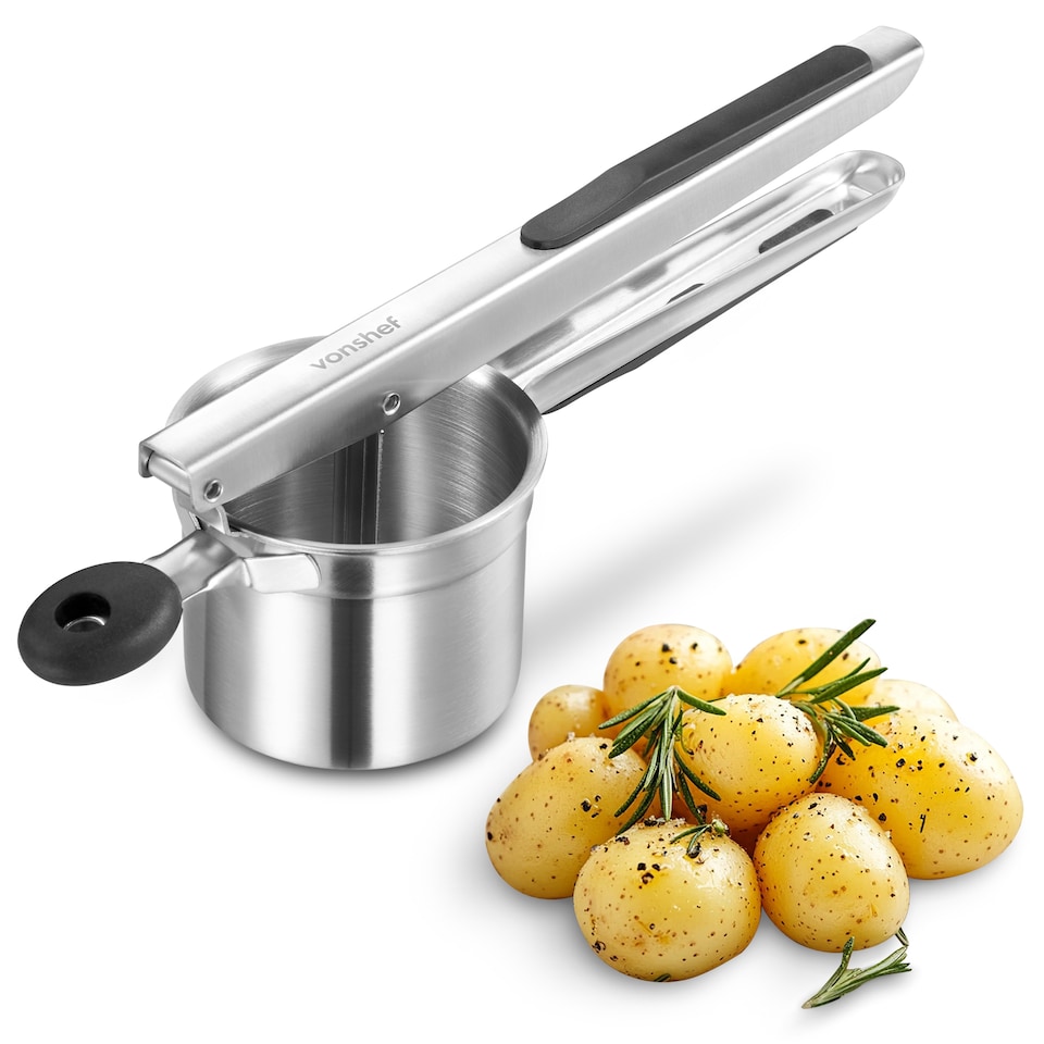 image 1 of VonShef Potato Ricer Masher for Fruit & Veg with Soft Grip Handle