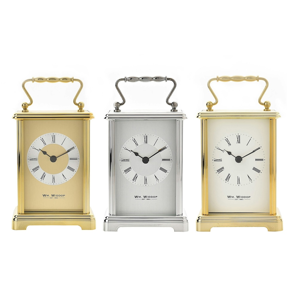 image 1 of Wm.Widdop Carriage Clock - 2 tone gilt dial Gold