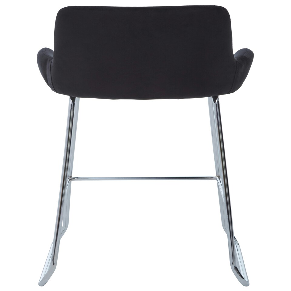 image 1 of Tamzin Black Velvet Bar Chair With Low Arms Black