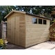 image 1 of 10 X 8 Apex Garden Shed - Pressure Treated Timber - L244 x W305 x H240 cm | Brown