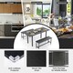 image 9 of COSTWAY 3-Piece Dining Table Set Extendable Table Set Black