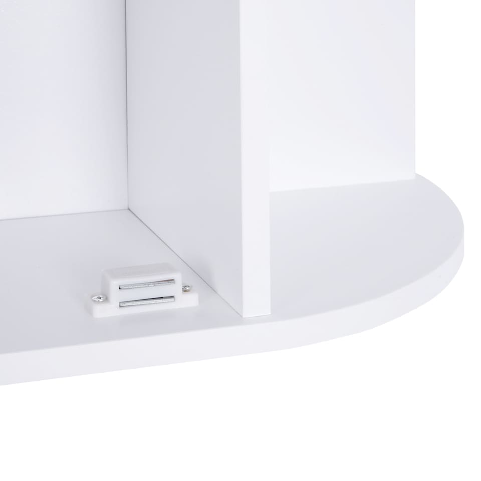 image 1 of HOMCOM Wall Mounted Bathroom Cabinet with Mirror Single Door Storage Organizer 2-tier Inner Shelves White