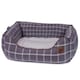 image 1 of Petface Dog Bed Reversible Soft Square Small 50x42cm Check Grey Window Pane