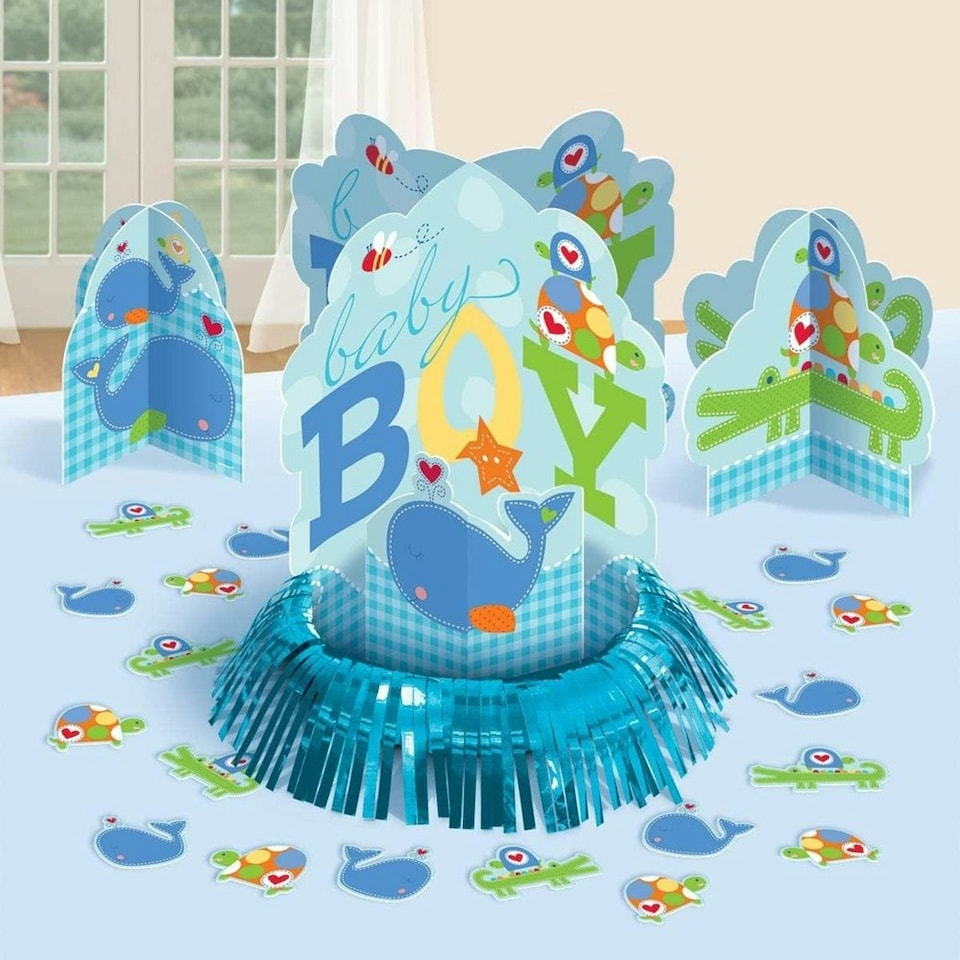 Amscan Ahoy Baby Boy Party Decoration - Blue/Yellow/Green - One Size