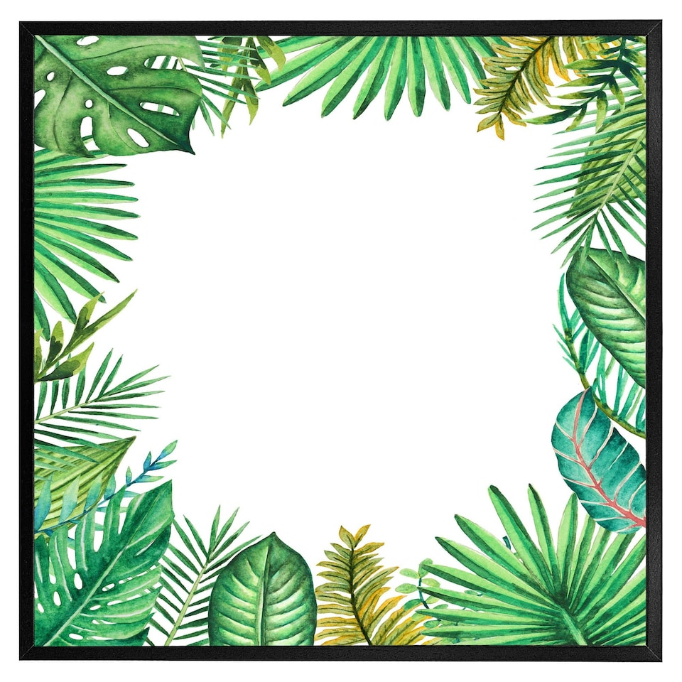 image 1 of Tropical leaves (Picture Frame) White | S