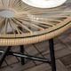 image 8 of Outsunny Rattan Side Table w/ Tempered Glass Tabletop, Beige