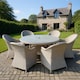 image 1 of Sorrento 6-Seater Rattan Dining Set, Round Garden Table with Chairs, Outdoor Patio Furniture Set