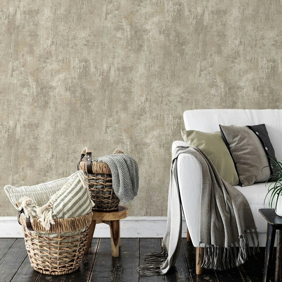 image 1 of Muriva Cove Textured Wallpaper - Cream - 10m x 53cm | Cream