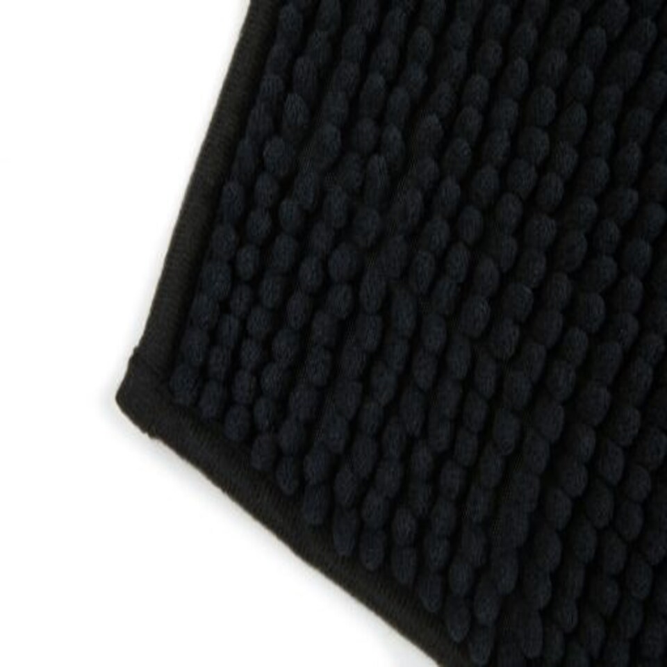image 1 of Marlow Collection Soft Touch Non-Slip Bathroom Rug in Black (45cm x 75cm)