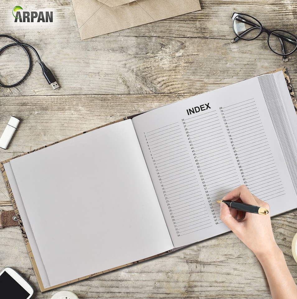 image 1 of ARPAN Slip In Case Memo Photo Album – Holds 200 Photos 4"x6" (10x15cm) – Hardcover Picture Album with Memo Writing Space for Family, Wedding & Travel Memories