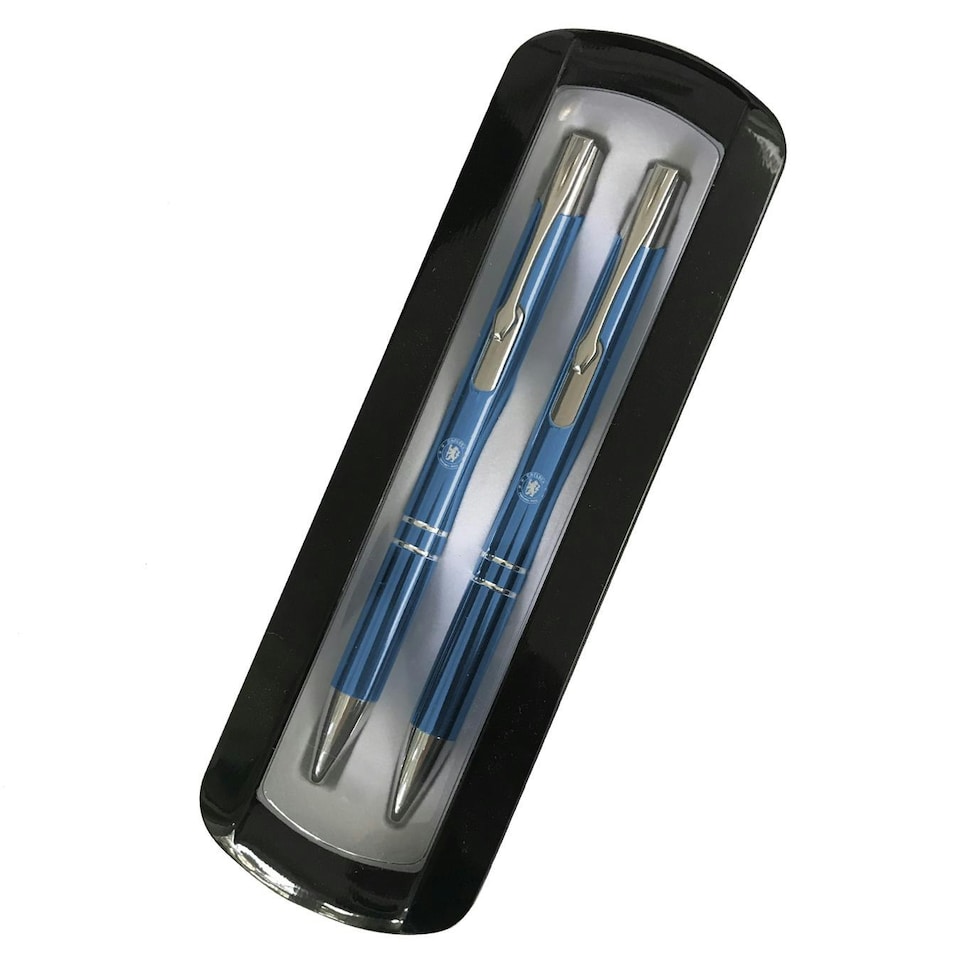 image 1 of Chelsea FC Crest Pen & Pencil Set - Blue - One Size