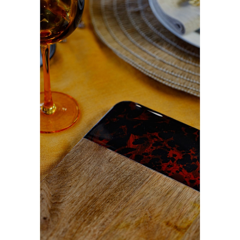 image 1 of Artesà Mango Wood Serving Platter Rectangular Tortoiseshell