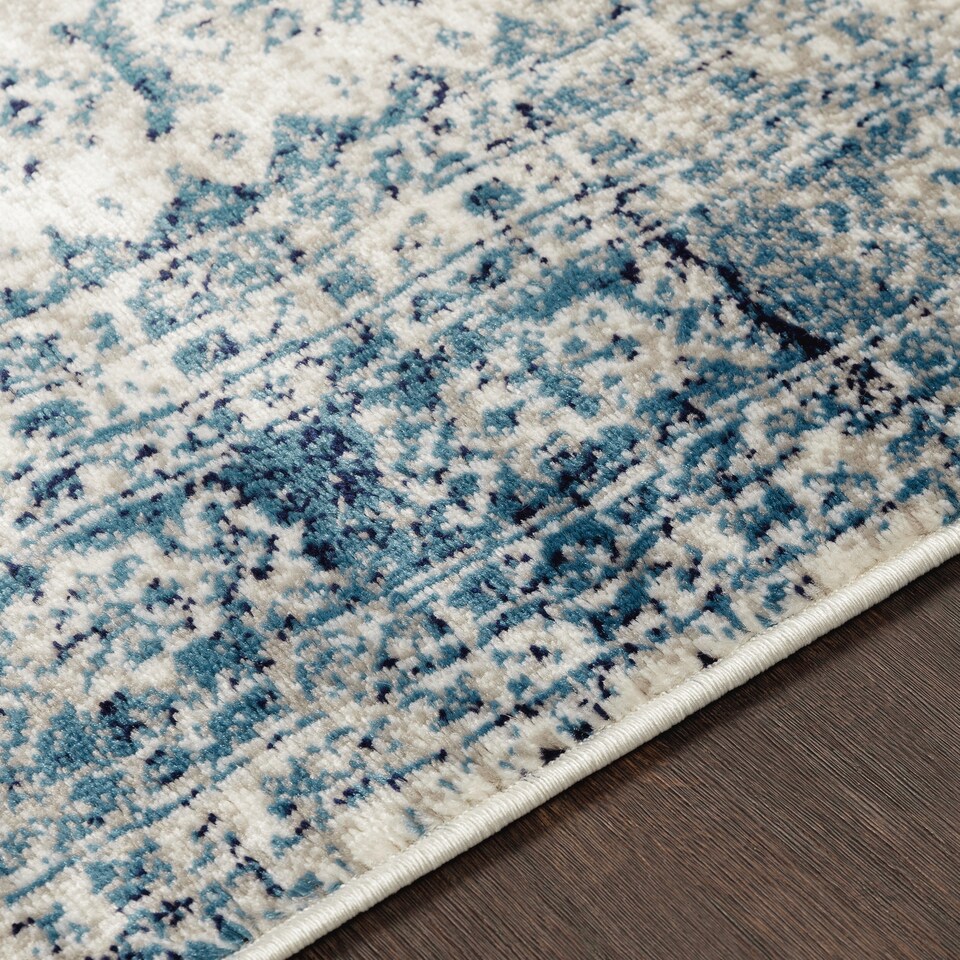 image 1 of LIVABLISS Monte Carlo-Vintage Traditional Boho Rug 80 x 220 cm | Blue Grey White