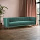 image 1 of Interiors by Premier 3 Seater Green Sofa For Living Room, Green Velvet Upholstered Settee Sofa, Classic Sofa Couch For Patio Green