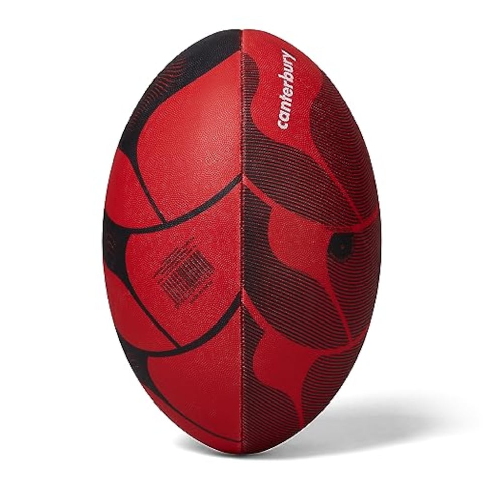 image 1 of Canterbury Unisex Thrillseeker Play Rugby Ball | Standard Grip | Training Ball Rugby Ball, Red/Black, 5