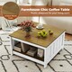 image 6 of COSTWAY Coffee Table Cocktail Table with Storage Shelf White