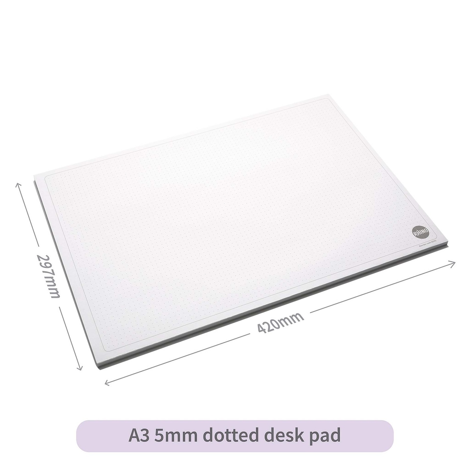 image 1 of Rhino A3 Writing Desk Notepad 5mm Dotted 50 Sheets 90gsm FSC