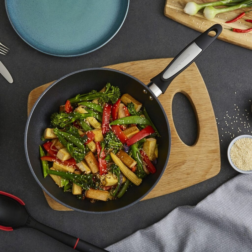 image 1 of Morphy Richards 28cm Forged Aluminium Stir Fry Pan