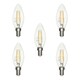 image 1 of BHS 5 Pack of 4 Watt LED Vintage Style SES E14 Candle Light Bulb | Clear | Cool White | 5