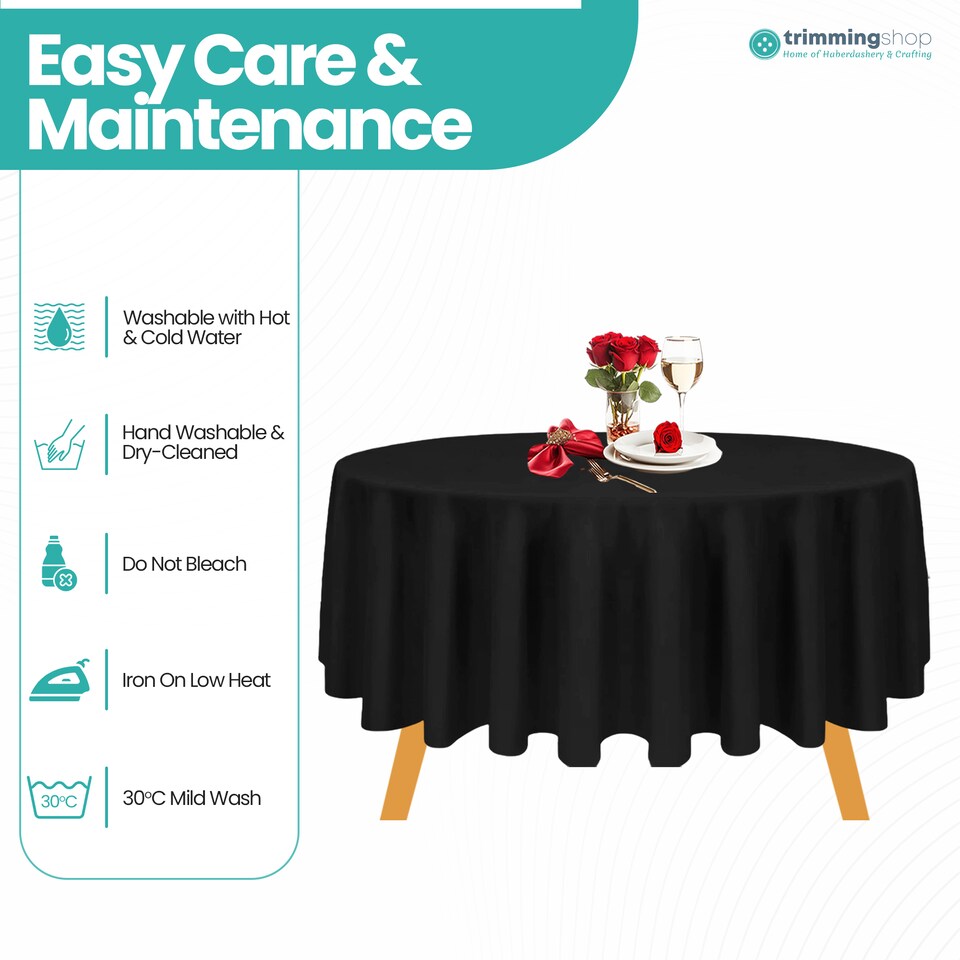 image 1 of Round Polyester Tablecloth, Premium Linen Table Cover - 108 Inch