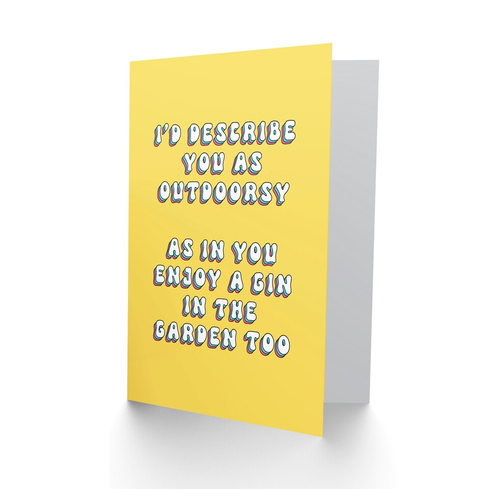 image 1 of Outdoorsy Enjoy Gin Garden Cheeky Woman Her Funny Birthday Card