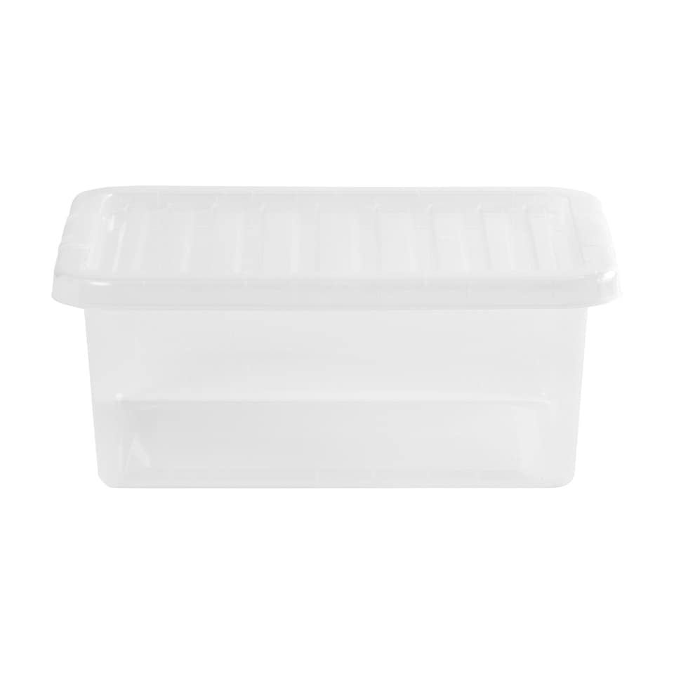 image 1 of Wham Crystal 5 x 17L Stackable Plastic Storage Boxes with Lids Clear Clear