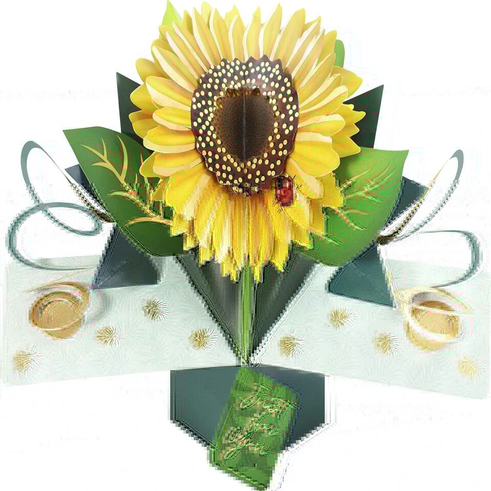 image 1 of Just For You' Sunflower 3D Pop-Up Greeting Card