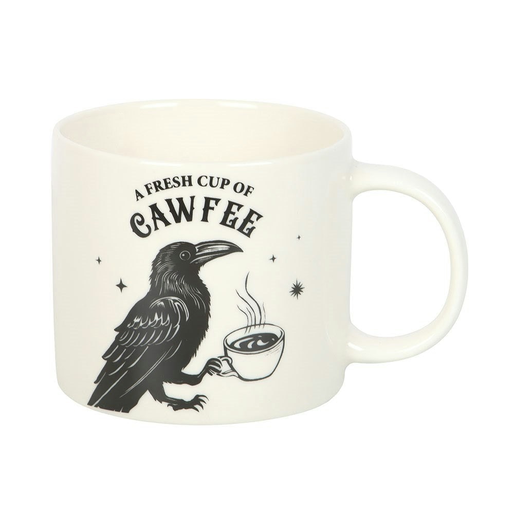 Something Different Fresh Cup of Cawfee Raven 500ml Mug - White - One Size