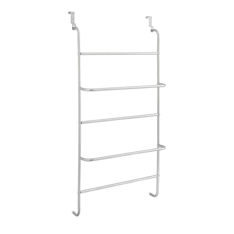 image 1 of House of Home Towel Rail Over Door 5 Tier Clothes Airer Rack Hanger Holder Bathroom Storage