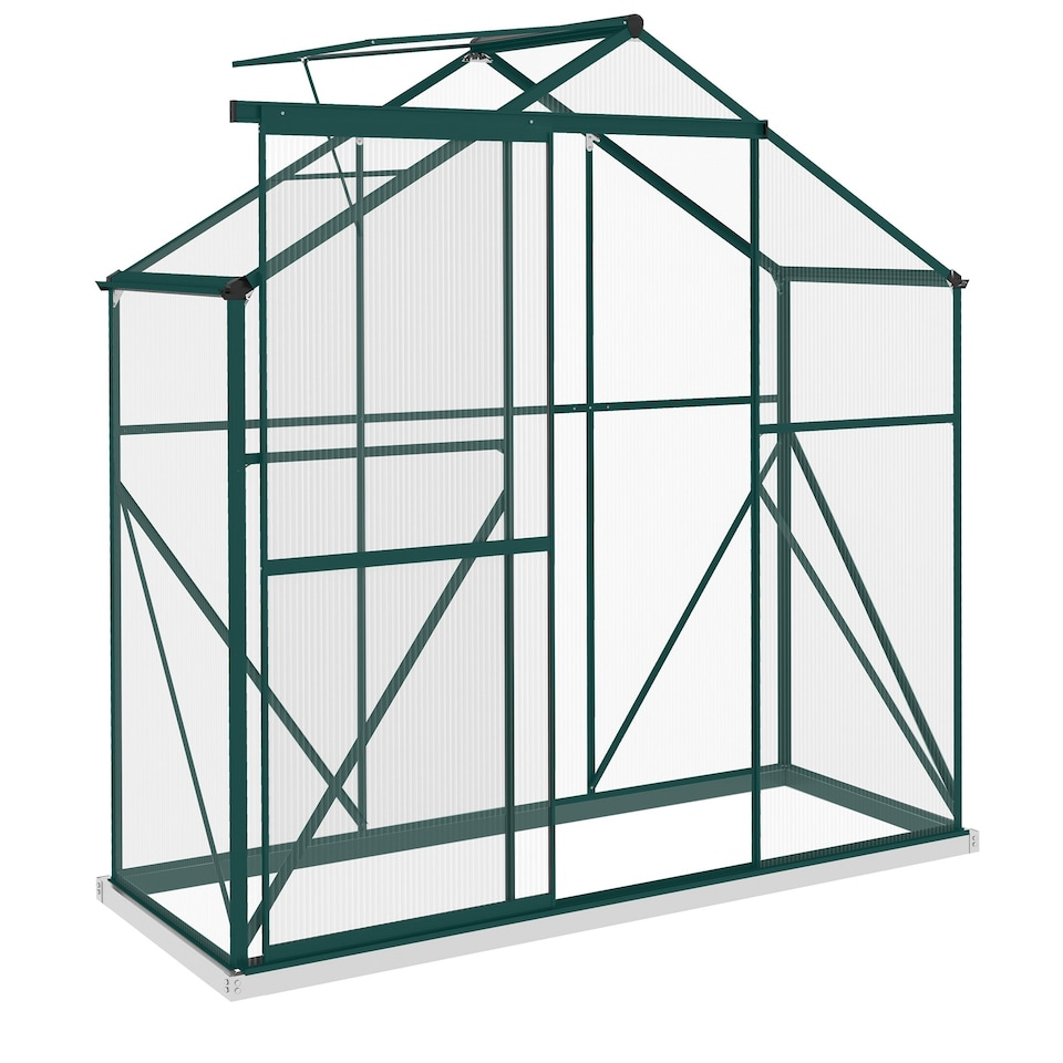 image 1 of Outsunny 6 x 2.5ft Polycarbonate Greenhouse Aluminium Green House