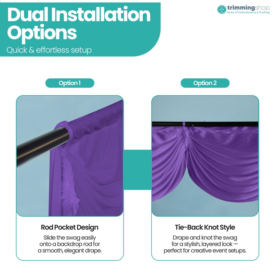 image 1 of 3M Ice Silk Wedding Drapery, Detachable Backdrop Curtain - 1pc