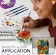 image 7 of 12pc Glass Paint Set with Palette & 3 Brushes – Vibrant Paints for Glass, Jars, Mirrors, Frames, Candle Holders & Creative Crafts