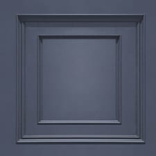Belgravia Amara Wood Panel Vinyl Textured Wallpaper - Dark Blue - 10m x 53cm Blue