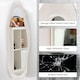 image 5 of HOMCOM Irregular Full Length Mirror with Velvet Frame 160 x 50cm Light Pink